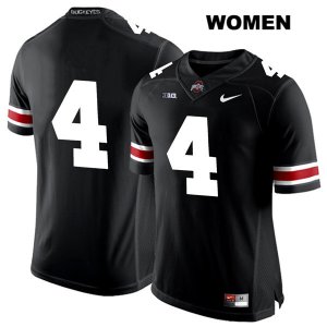 Women's NCAA Ohio State Buckeyes Chris Chugunov #4 College Stitched No Name Authentic Nike White Number Black Football Jersey GN20F20FW